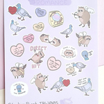 Trash Can Romance Cute Raccoon Sticker Sheet