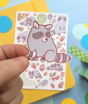 Cute Raccoon Stickers and Decal Sheets | LookHUMAN